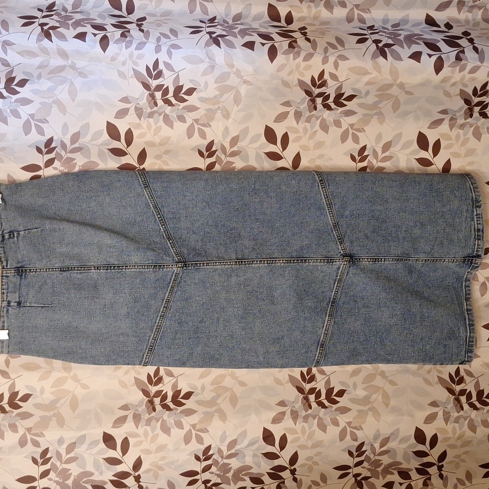 NWT! Wild Fable Mid-Rise Chevron Denim Maxi Skirt Size 0 - Picture 4 of 6